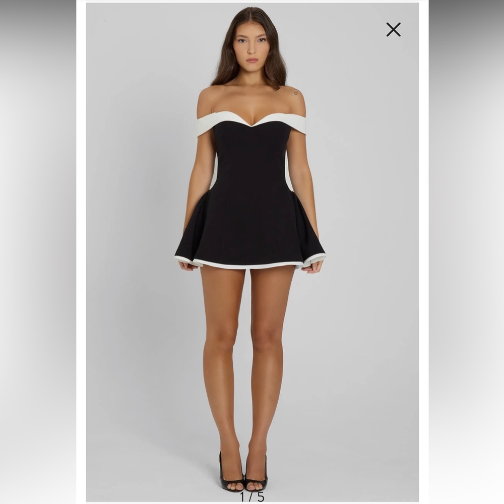 NWT Leau Ramona Contrast Corset Babydoll Mini Dress M